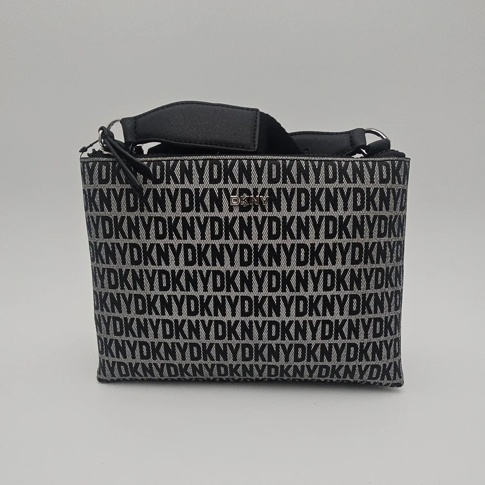 DKNY Black and Gray Logo Handbag - Picture 1 of 8
